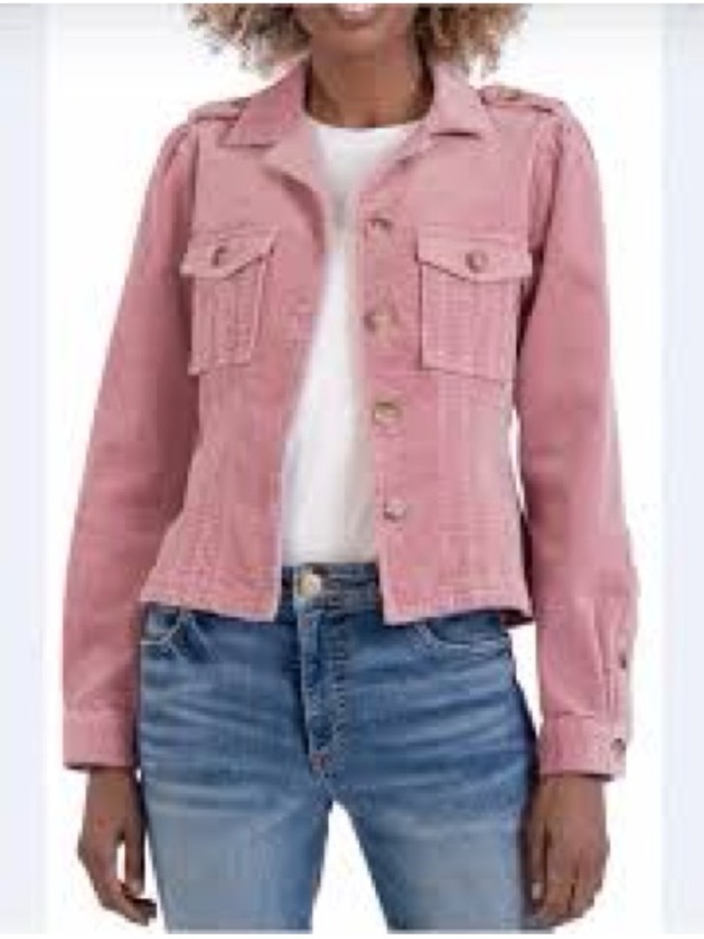 NWT KUT from the Kloth Kyra Corduroy Utility Jacket in Mauve/Rose size Small